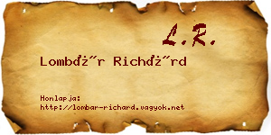 Lombár Richárd névjegykártya