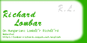 richard lombar business card